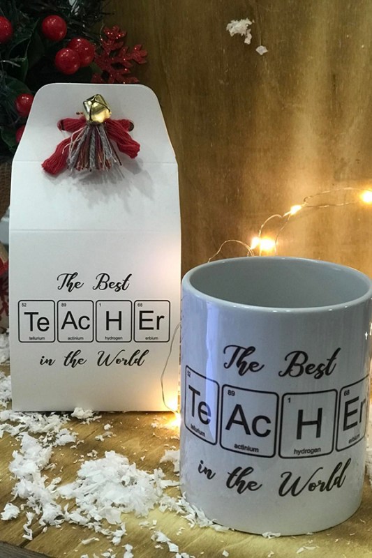 Δώρο Χριστουγέννων για τη δασκάλα κούπα σε κουτί