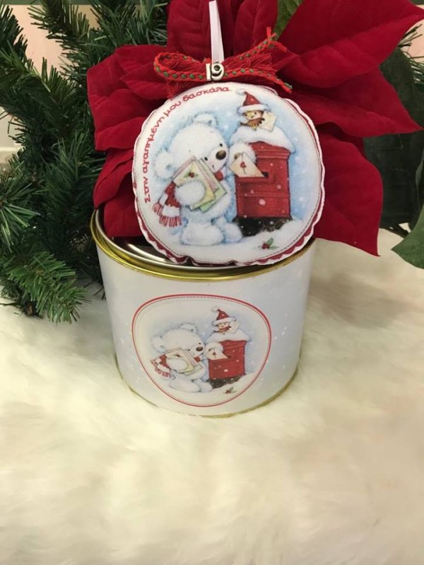 Δώρο Χριστουγέννων για τη δασκάλα γούρι μαξιλάρι σε κουτί