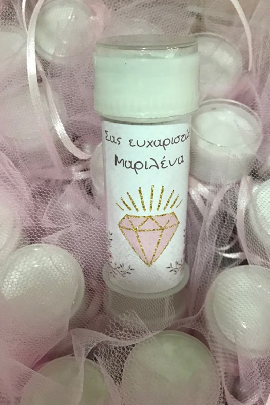 Μπομπονιέρα βάπτισης για κορίτσια σαπουνόφουσκες με θέμα διαμάντι